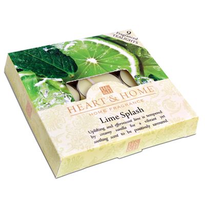 Lime Splash Box of Tea Light Candles